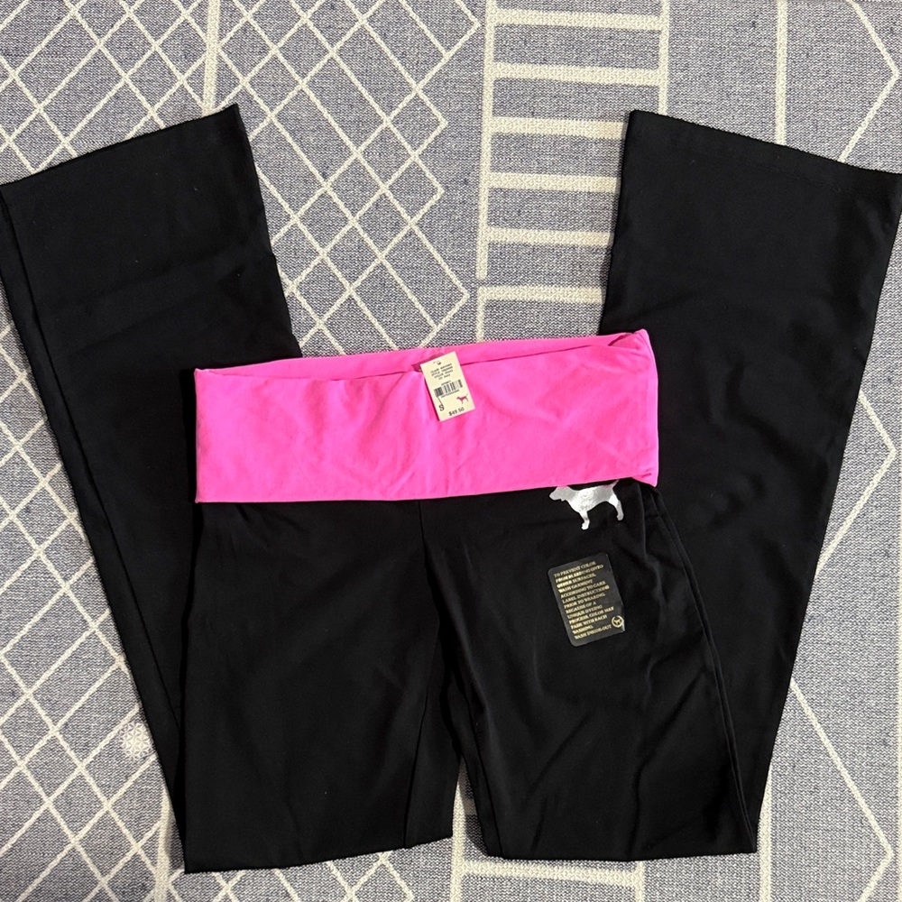 Victoria Secrets PINK Black and Pink Flared Bottoms